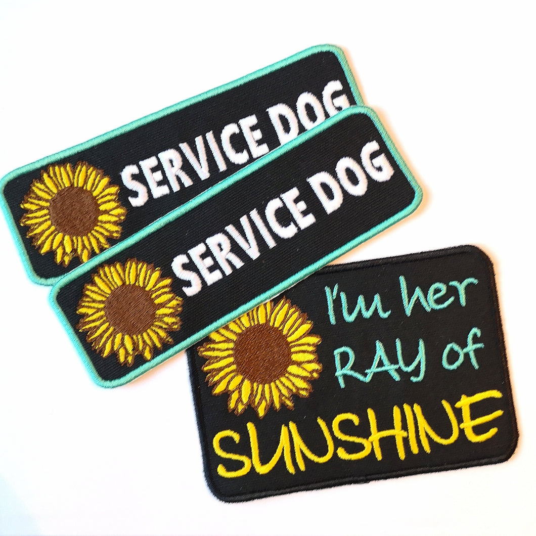 Sunflower Service Dog Patch Set of 3