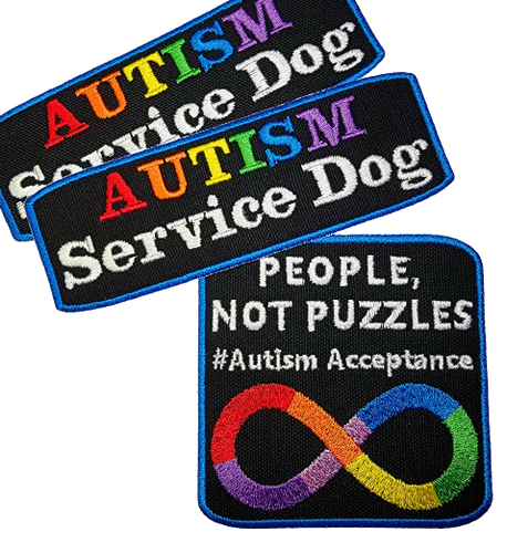 Autism Service Dog Patch Set of 3