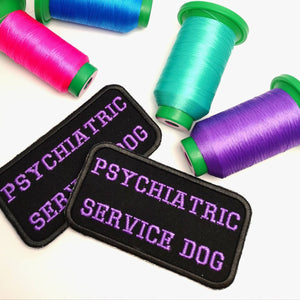 Psychiatric Service Dog Patch - Hook and loop (male backing), iron on or sew on patch for service dog gear