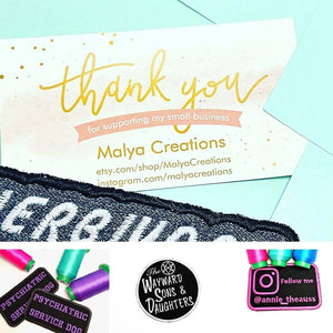Custom Instagram account patch, 2 by 6 in. - Iron on, sew on or hook and loop patch - Perfect for clothes, bags, dog gears & more