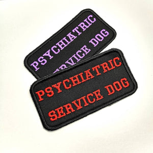 Psychiatric Service Dog Patch - Hook and loop (male backing), iron on or sew on patch for service dog gear