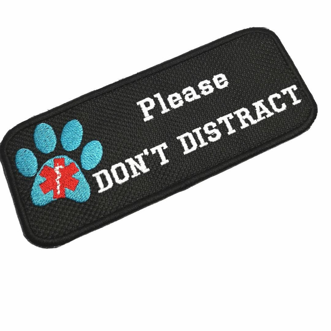 Service dog patch ''Please Don't Distract'' for service dog vest - Service dog patch - Hook and loop (male backing), sew on or iron on