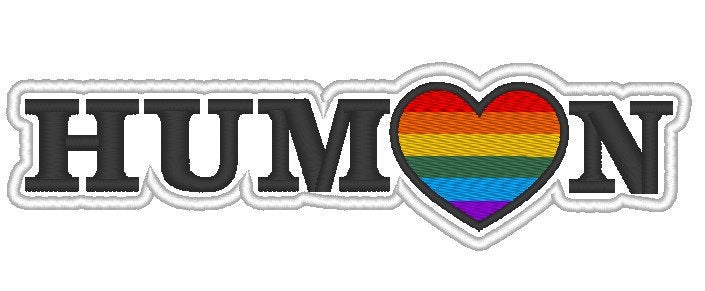 HUMAN with rainbow heart Patch