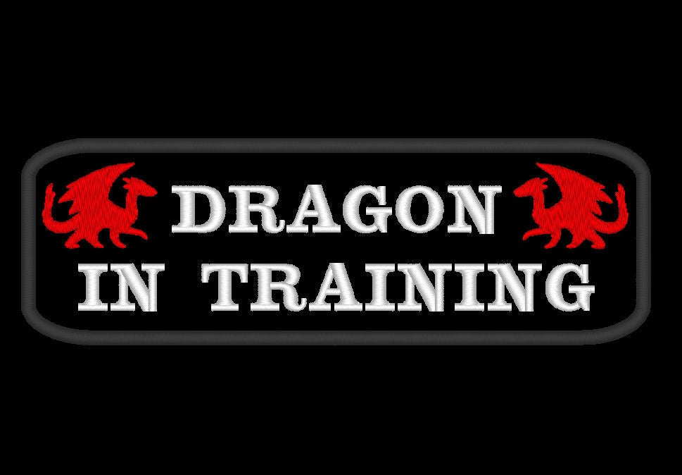 Patch for service dog in training :  'Dragon in training' for sdit dog gear- Service dog patch, dragon theme