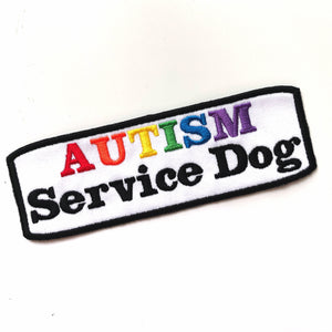 Patch Service Dog - AUTISM SERVICE DOG for service dog gear - Iron-on, sew-on or Hook and loop (male backing)