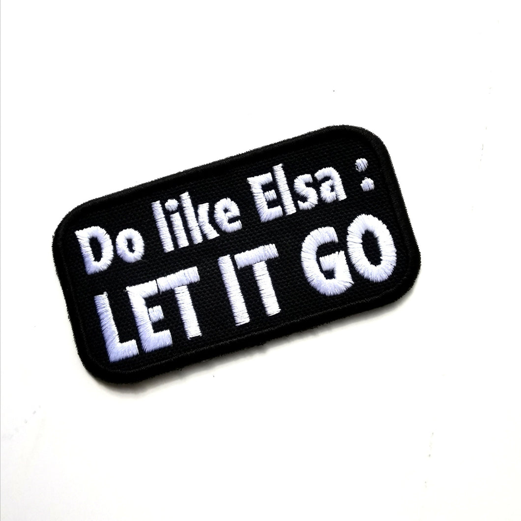 patch Let It Go  - Do like Elsa LET IT GO patch, Hook and loop(male backing), iron on or sew on patch,