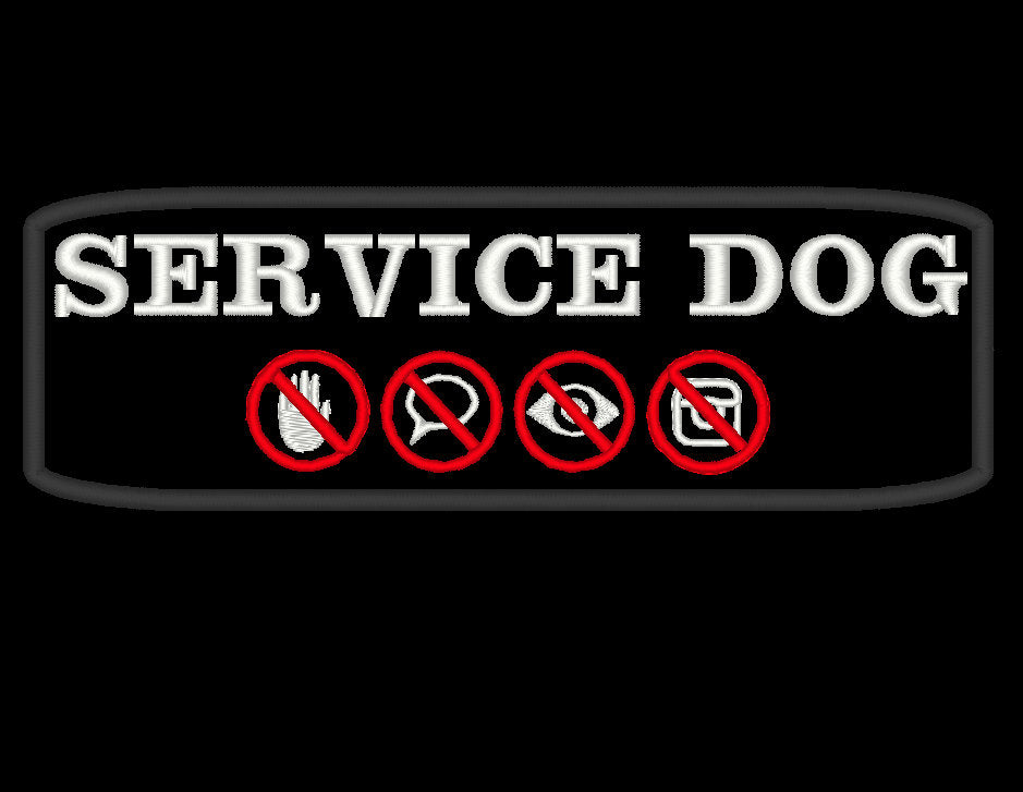 Service Dog no touch no talk no eye contact symbol