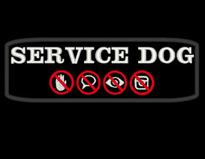 Service Dog Patch - Service Dog  with no touch no talk no eye contact symbol, for service dog vest - Hook and loop, sew on or iron on