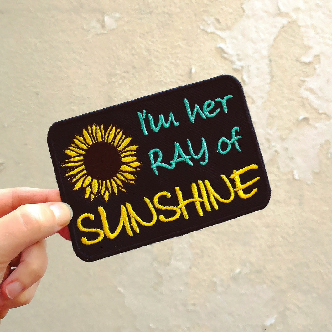 Dog Patch - I'm her Ray of Sunshine - Iron-on, sew-on or Hook and loop (male backing)