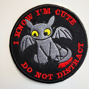 I Know I'm Cute Do Not Distract - dog patch for working dog gear