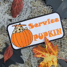 Load image into Gallery viewer, Service dog patch : SERVICE PUPKIN - hook and loop (male backing), sew on or iron on