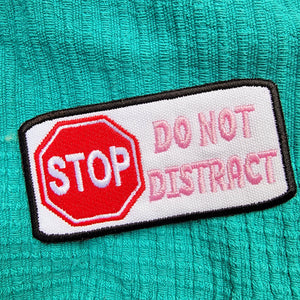 Do not distract and stop sign patch  for working dog vest and gear, service dog, service dog in training vest and gear - 2 by 4 inches