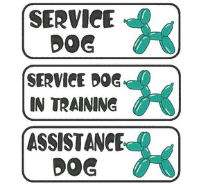Service Dog, Service Dog In Training, Assistance Dog patch for working dog vest