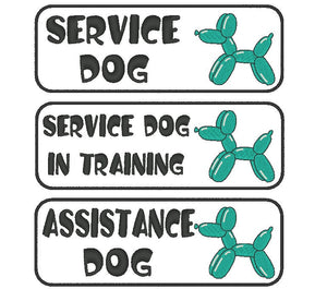 Service Dog, Service Dog In Training, Assistance Dog patch for working dog vest